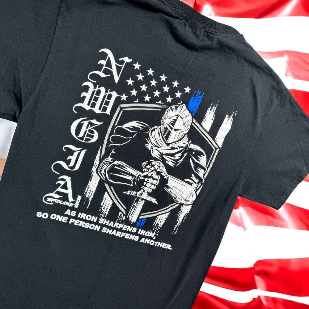 Northwest‎ Gang Investigators Shirt Men M NWGIA Knight Blue Line PNW Law Police
